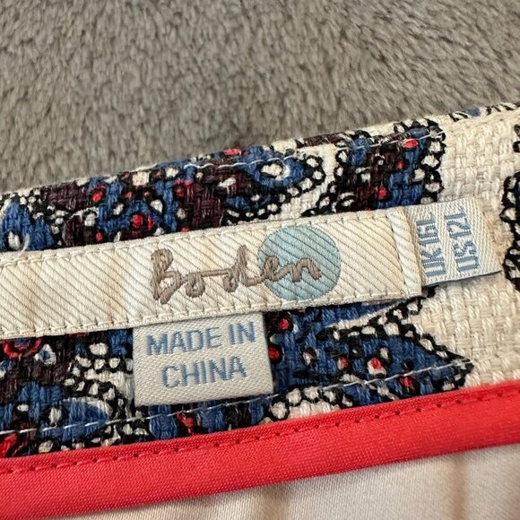 Boden Tweed A Line Floral Skirt Women's size 12T 12 Tall - Picture 3 of 6